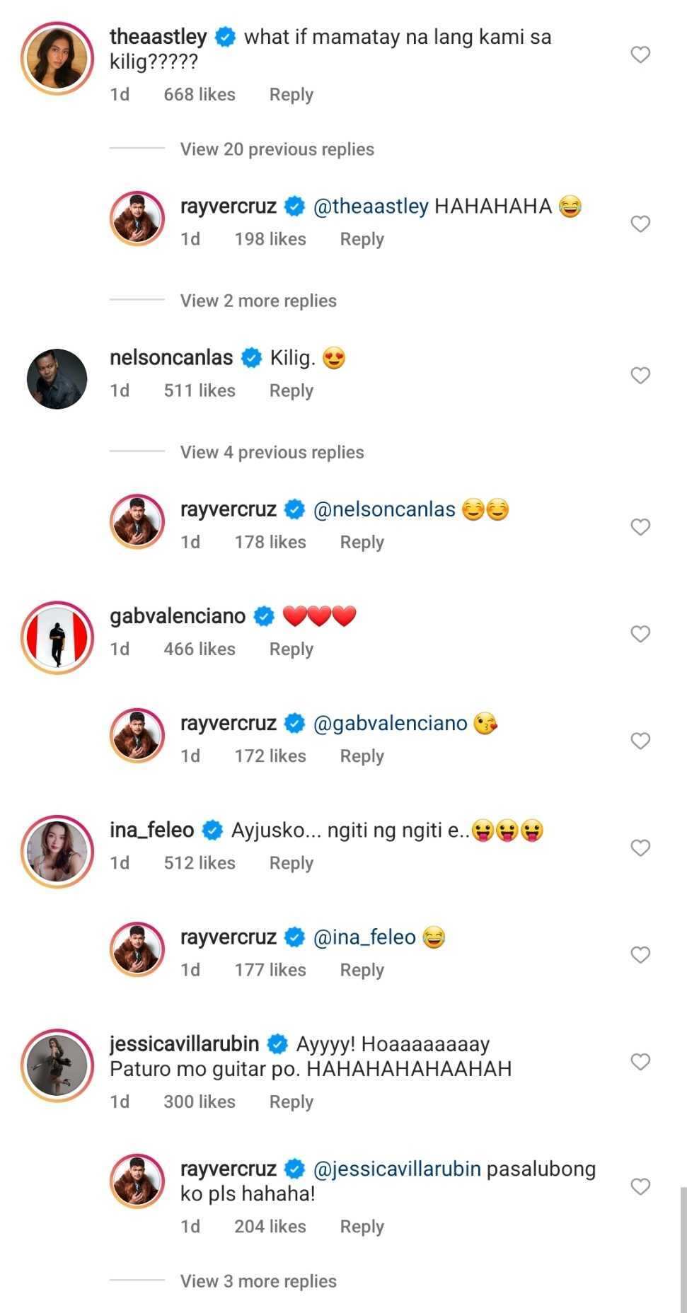 Celebrities react to Rayver Cruz's duet with Julie Anne San Jose