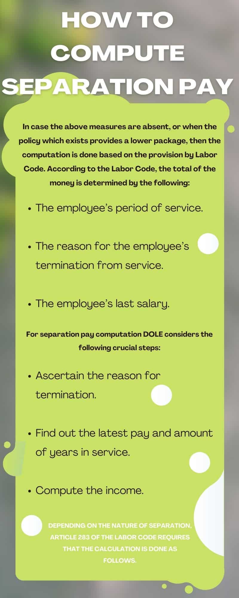 How to compute separation pay in Philippines