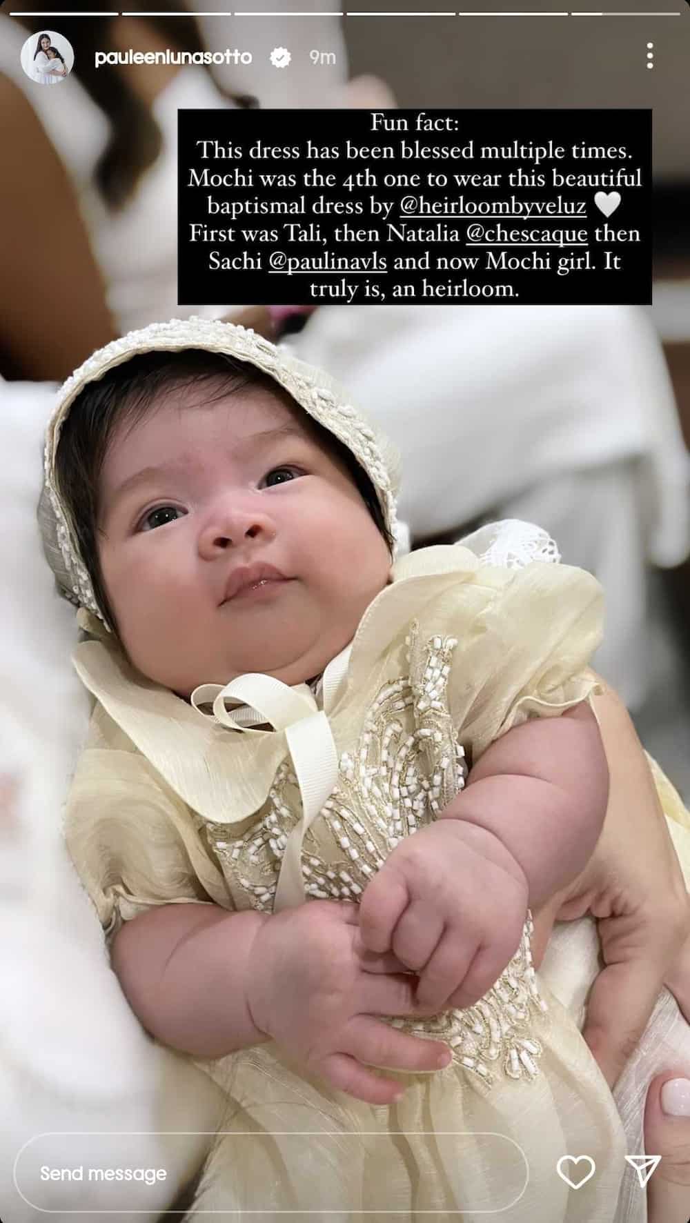 Pauleen Luna, may fun fact sa baptismal dress ni Baby Mochi: "An heirloom"