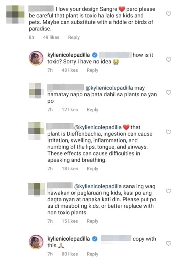 Kylie Padilla receives warning from concerned netizen about her house plant