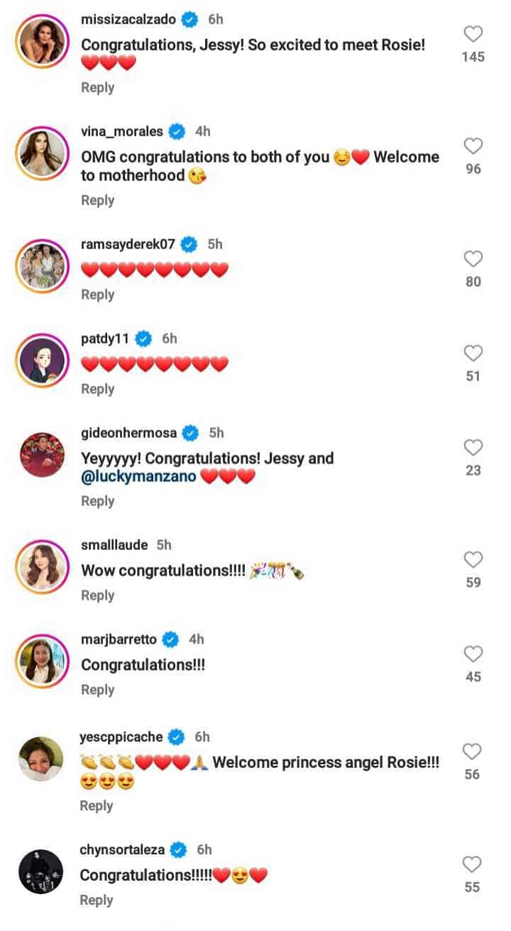 Celebrities congratulate Jessy Mendiola and Luis Manzano who welcome their first baby