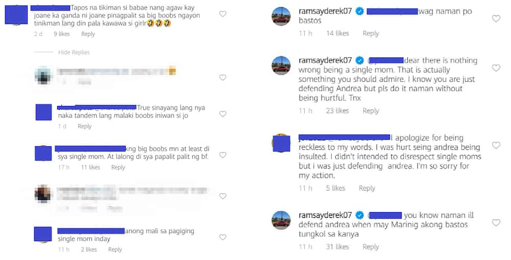 Derek Ramsay slams rude comments about Andrea Torres, ex-GF Joanne ...