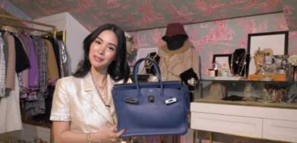 Heart Evangelista explains the lovely 'bribe' history of her blue Birkin bag  