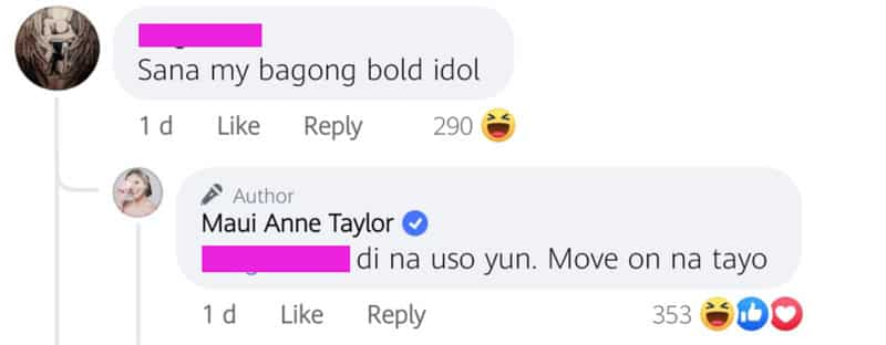 Maui Taylor slams netizen who asked her for a new "bold"