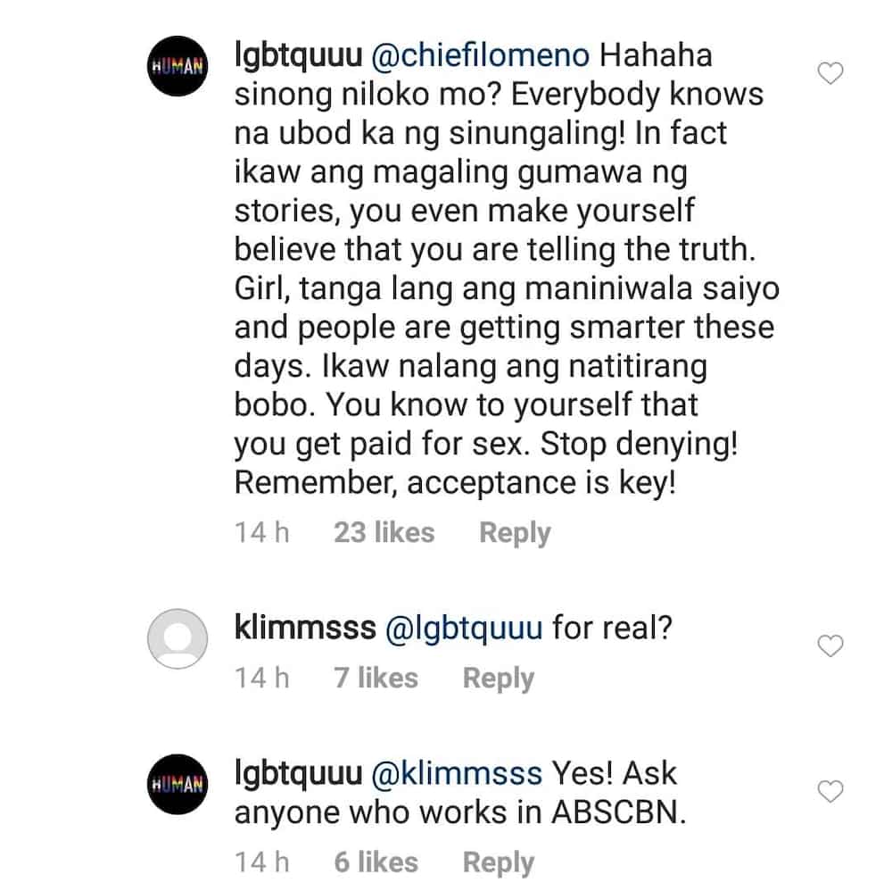 Chienna Filomeno slams basher accusing her of doing lewd acts in exchange of money