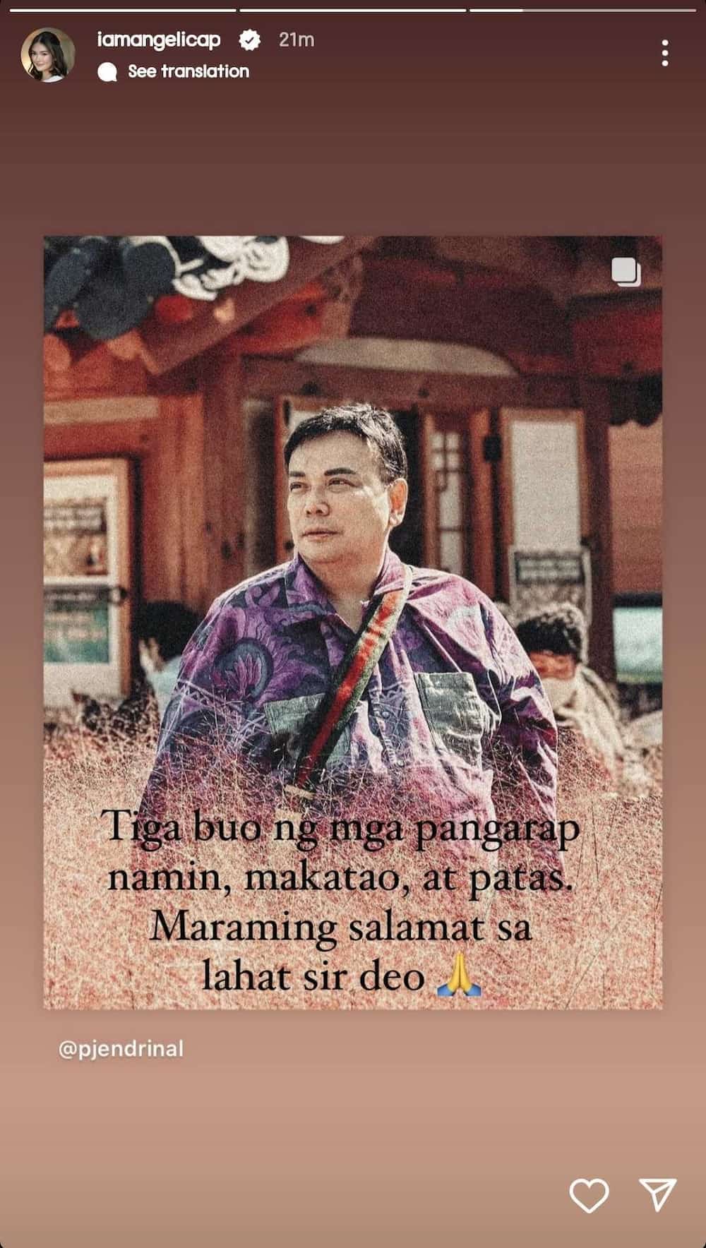 Angelica Panganiban pays tribute to the late Deo Endrinal in viral post