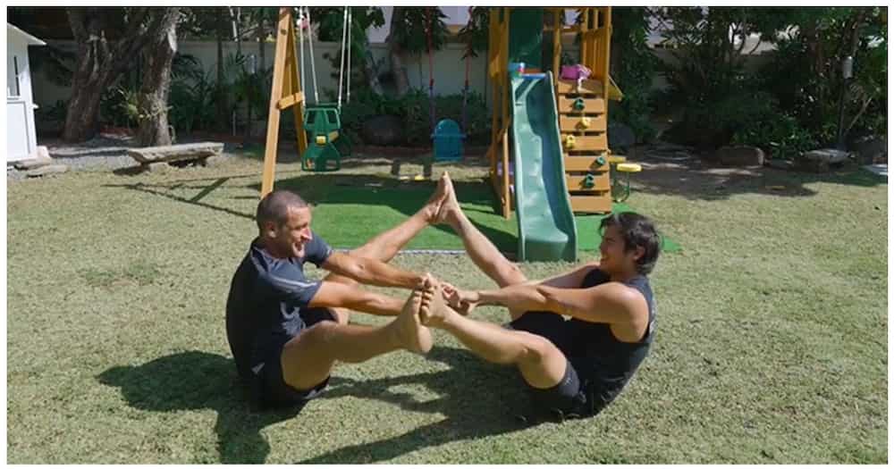 Erwan Heussaff at Nico Bolzico, sumabak sa yoga couple pose challenge