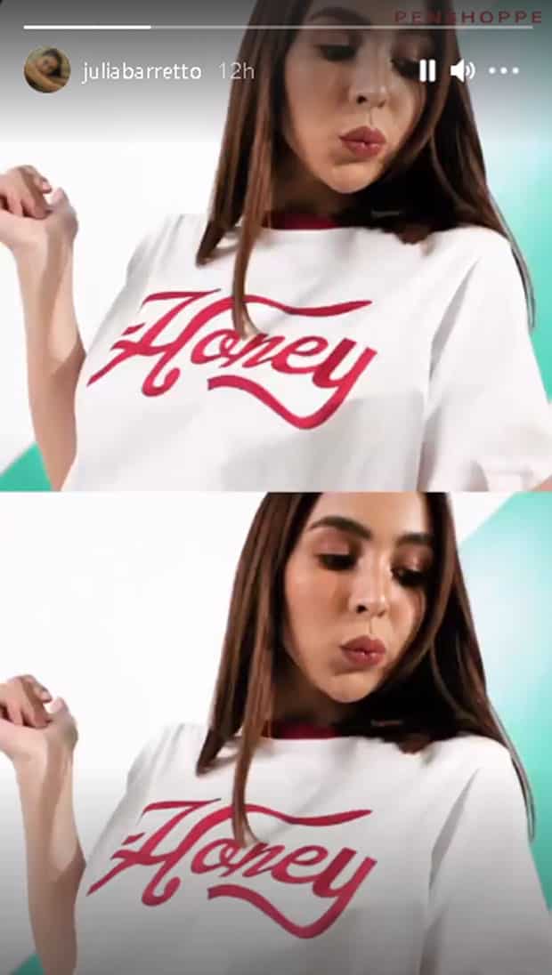 Bagong video ni Julia Barretto suot ang malaking oversized "Honey" shirt, viral na