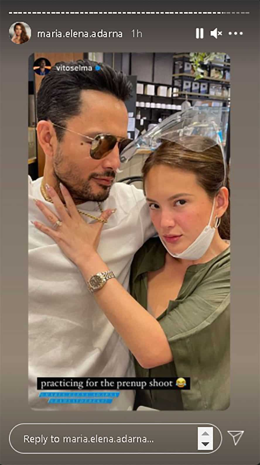 Kaibigan ni Derek Ramsay, Ellen Adarna, nagpost ng “practicing for prenup” photo, viral na ngayon