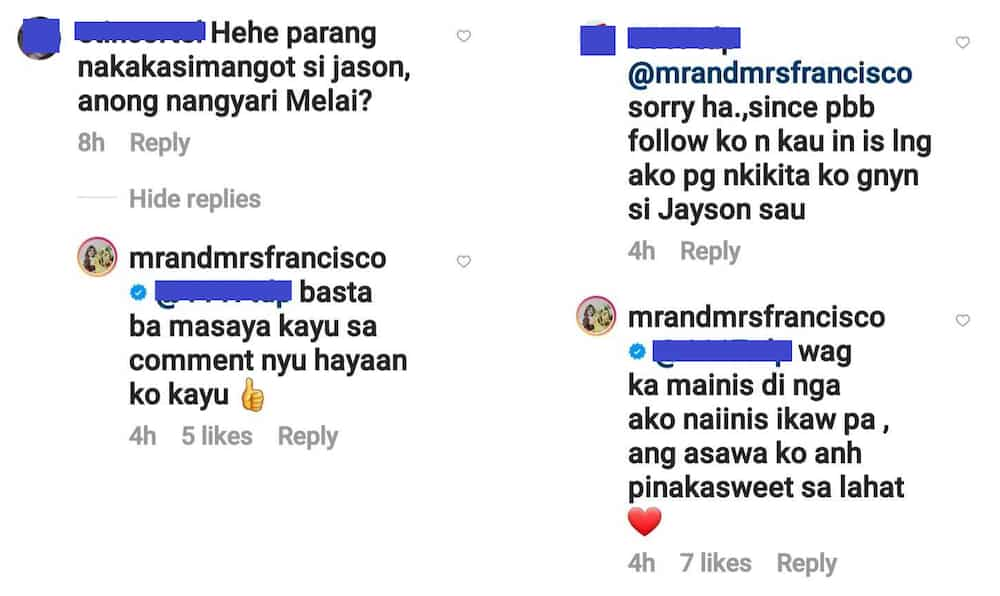 Melai Cantiveros, dinepensahan si Jason Francisco sa netizen na nainis sa aktor: “wag ka mainis”