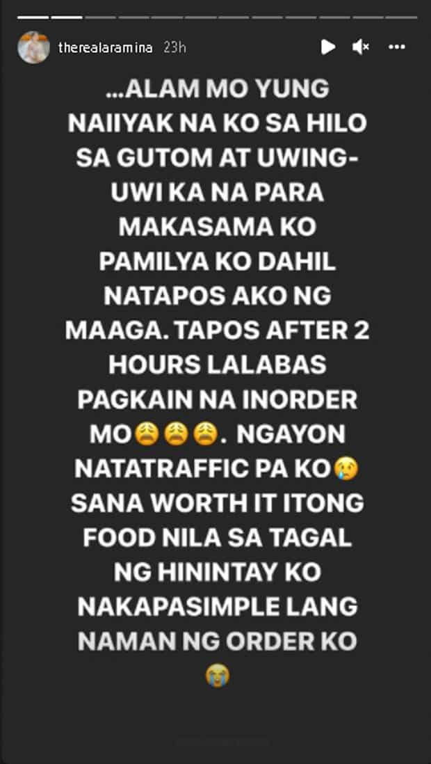 Ara Mina, pinag-antay ng dalawang oras ng resto na inorderan niya ng food: “naiiyak na ko sa hilo, sa gutom”