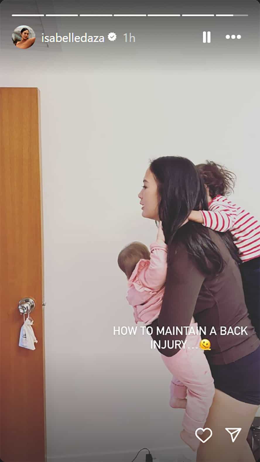 Isabelle Daza, ipinost funny pic kasama mga anak: “How to maintain a back injury”