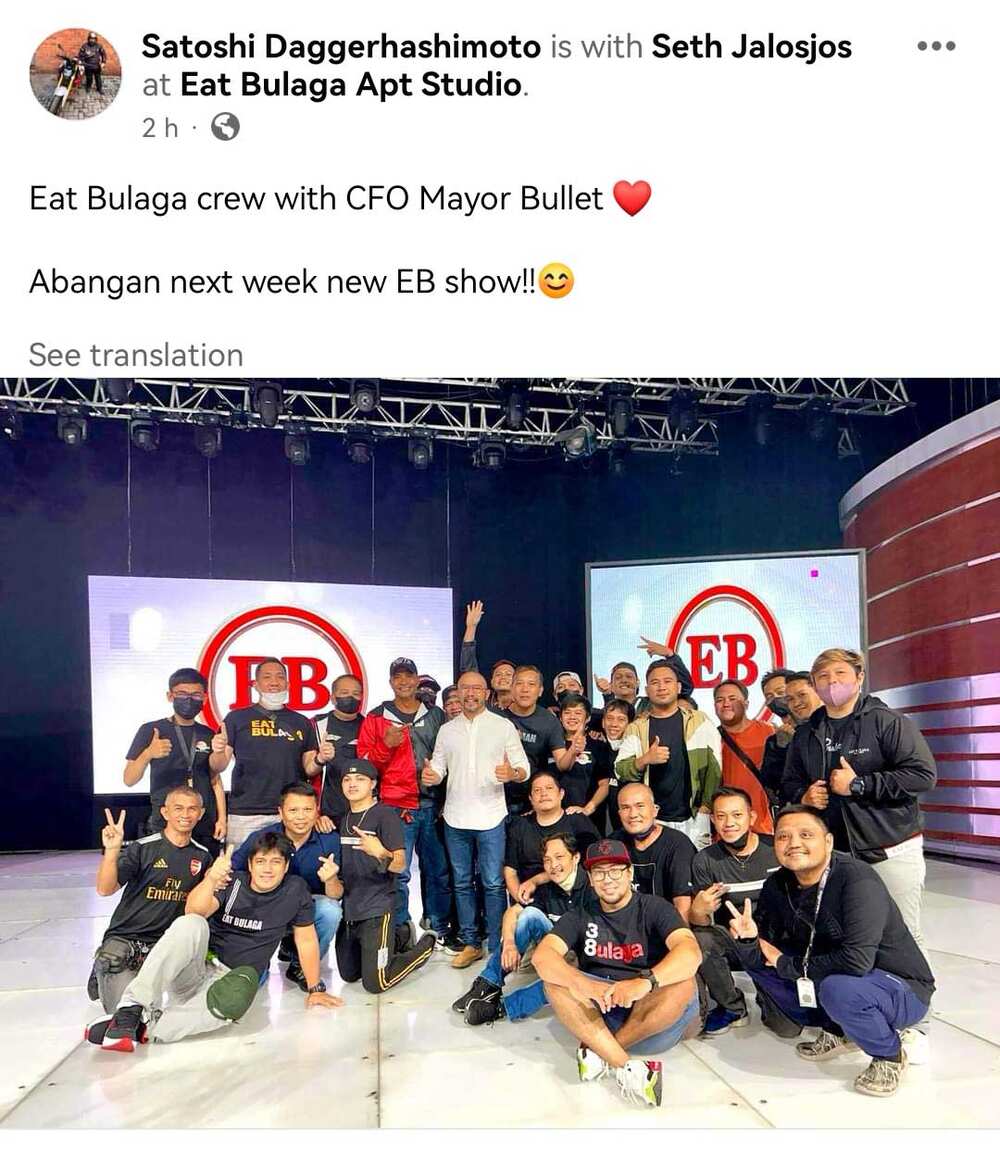 Pic ng “Eat Bulaga” crew kasama ang CFO ng TAPE Inc. na si Mayor Bullet Jalosjos, viral