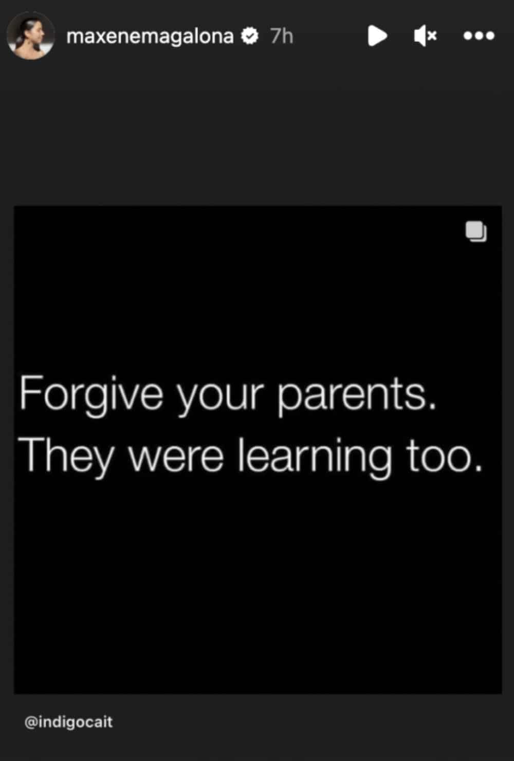 Maxene Magalona, nag-repost ng 'forgive your parents' quote