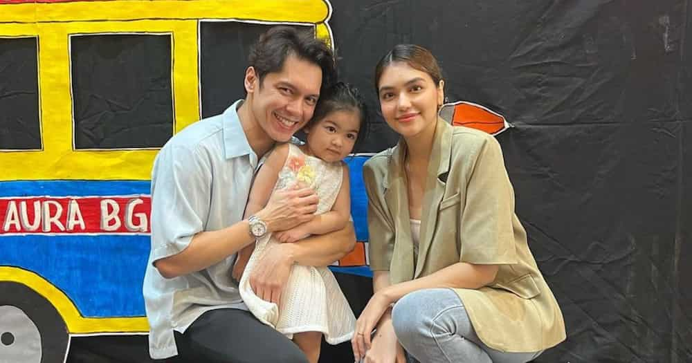 Glimpses of Carlo Aquino, Trina Candaza's daughter Enola Mithi's moving up day go viral