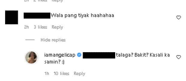Angelica Panganiban, niresbakan ang netizen na nagkomentong "walang tiyak" sa ipinost na sweet photo ng aktres