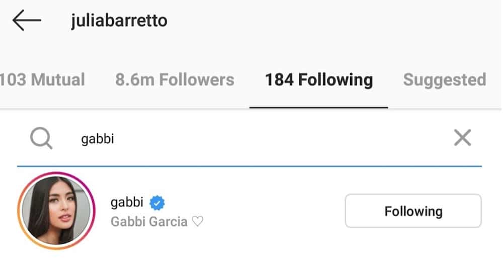 Julia Barretto goes viral after following Gabbi Garcia & Khalil Ramos again on IG