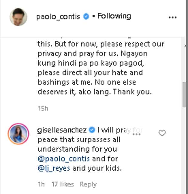 Ate Giselle, nag-react sa pag-amin ni Paolo sa mga kamalian kay LJ: "I'll pray for peace"