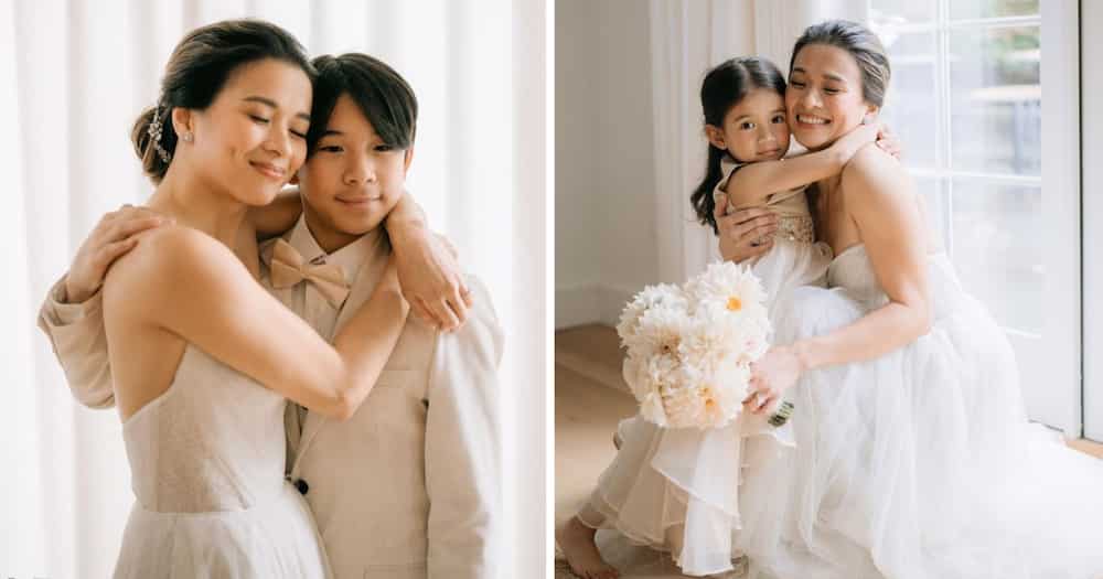 LJ Reyes’ lovely photos with kids Aki and Summer on her wedding day warm netizens’ hearts
