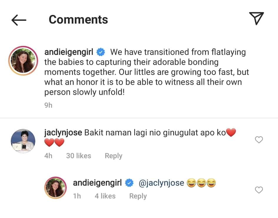 Jaclyn Jose, tinanong kung bakit laging gulat si baby Koa; Andi Eigenmann, nag-react