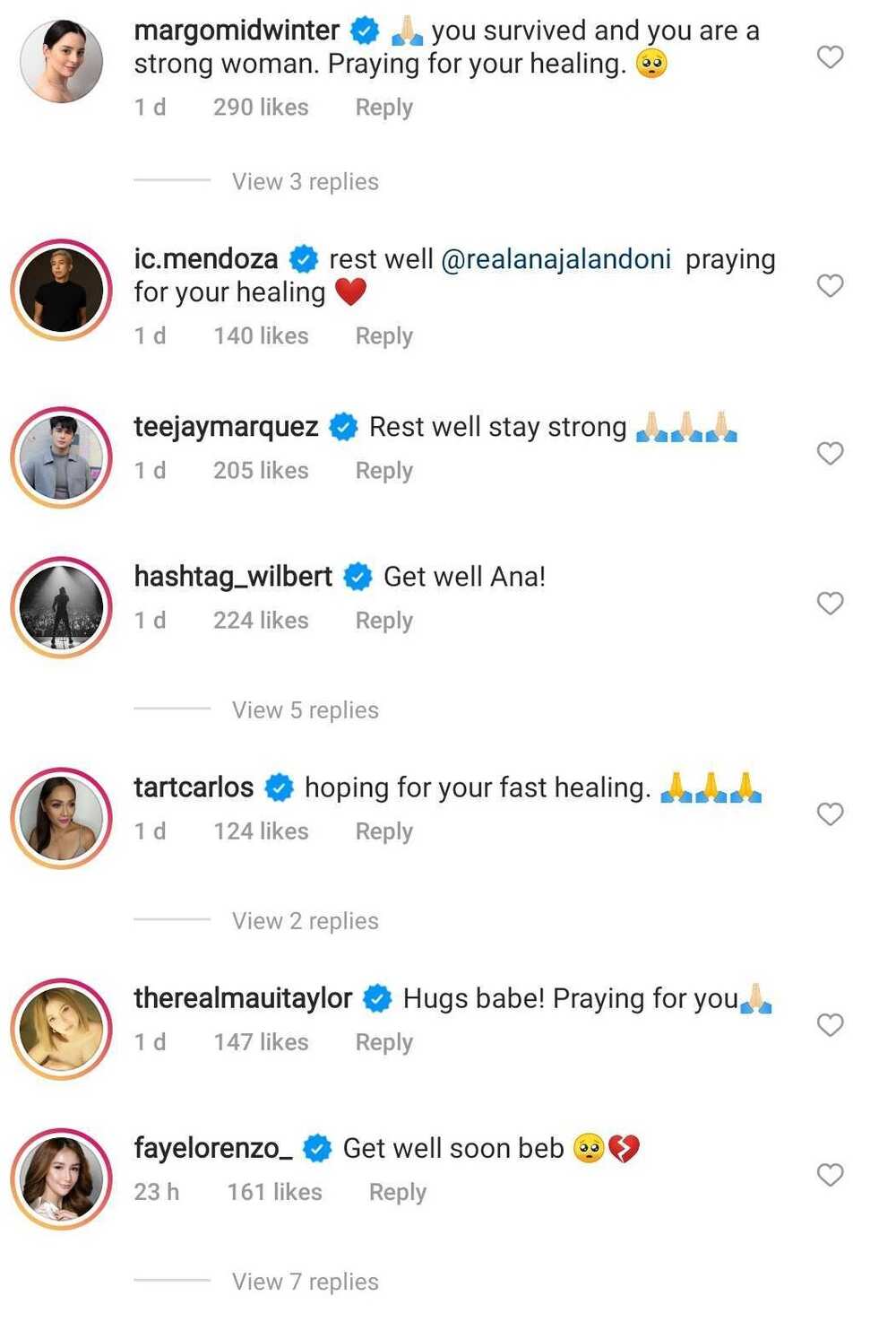 Celebrities show concern for Ana Jalandoni after Tagaytay incident