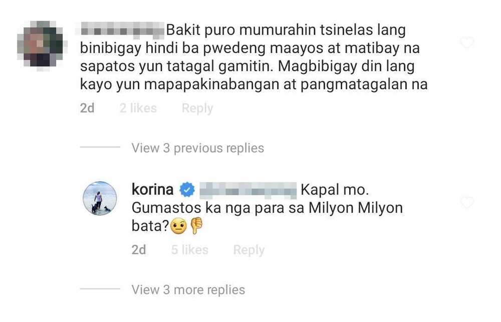 Korina Sanchez, sinupalpal ang basher na nagsabing mumurahin ang giveaways niya