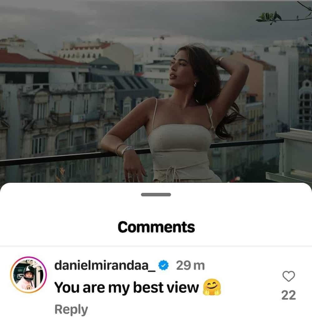 Daniel Miranda sweetly reacts to Sofia Andres' new stunning post