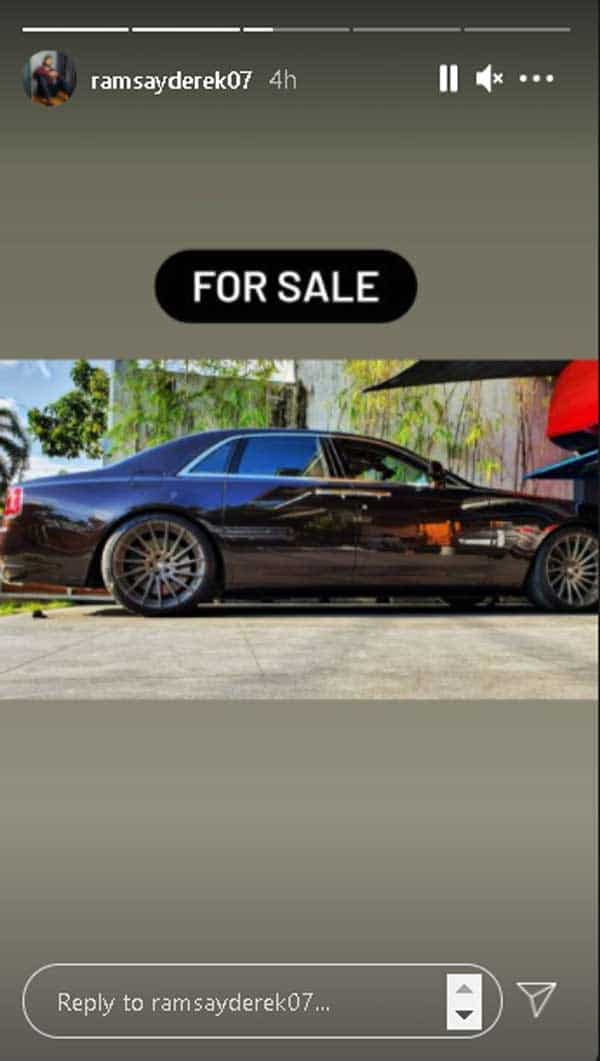 Derek Ramsay posts luxury Aston Martin car as "for sale"