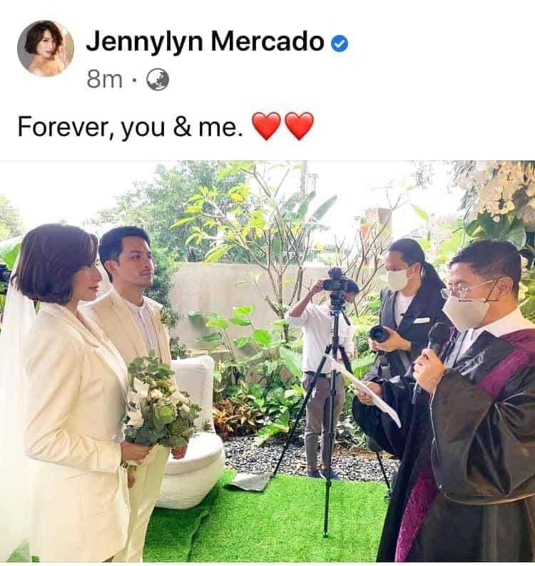 Netizen congratulates Jennylyn Mercado and Dennis Trillo after actress posted wedding photo