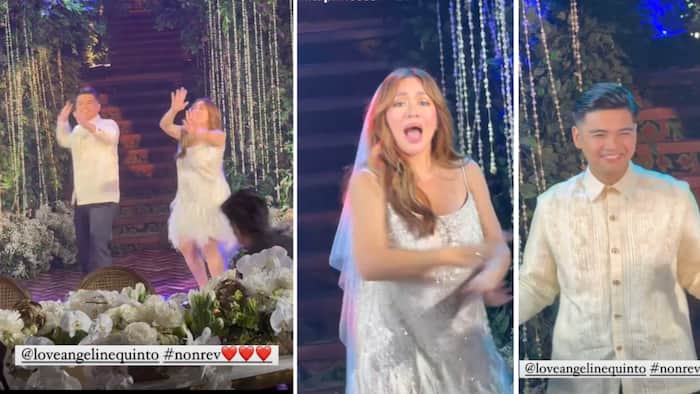 Video ng pasayaw nina Angeline Quinto, Nonrev Daquina ng 'Pantropiko' sa wedding reception, viral
