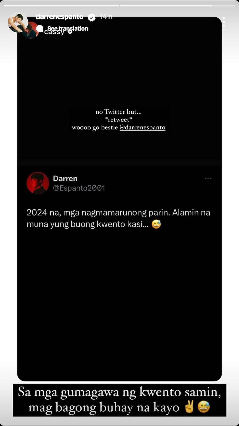 Darren Espanto sa gumagawa umano ng kwento ukol sa kanila ni Cassy Legaspi: “magbagong buhay na”