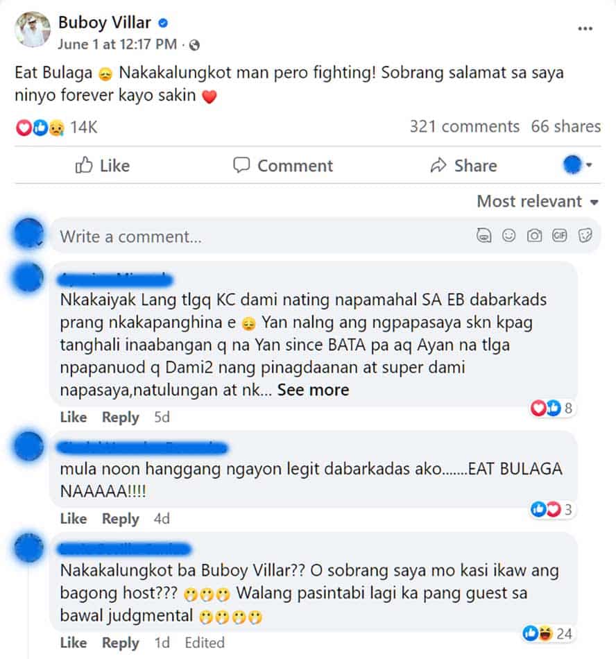 Buboy Villar, socmed post niya isang araw matapos ang TVJ announcement, viral: “Eat Bulaga... Nakakalungkot”