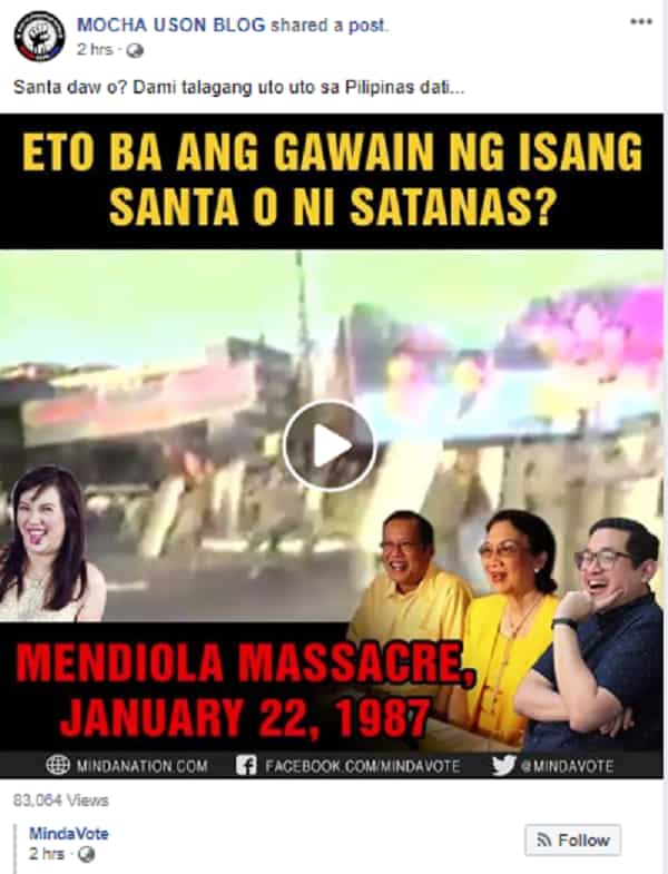 Mocha Uson slams the Aquinos over ‘Mendiola Massacre’ footage