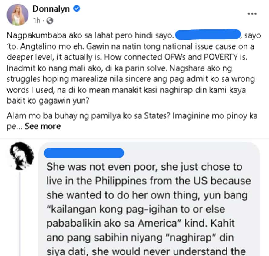 Donnalyn Bartolome, niresbakan ang netizen na sinabing di siya naging mahirap: "Angtalino mo eh"