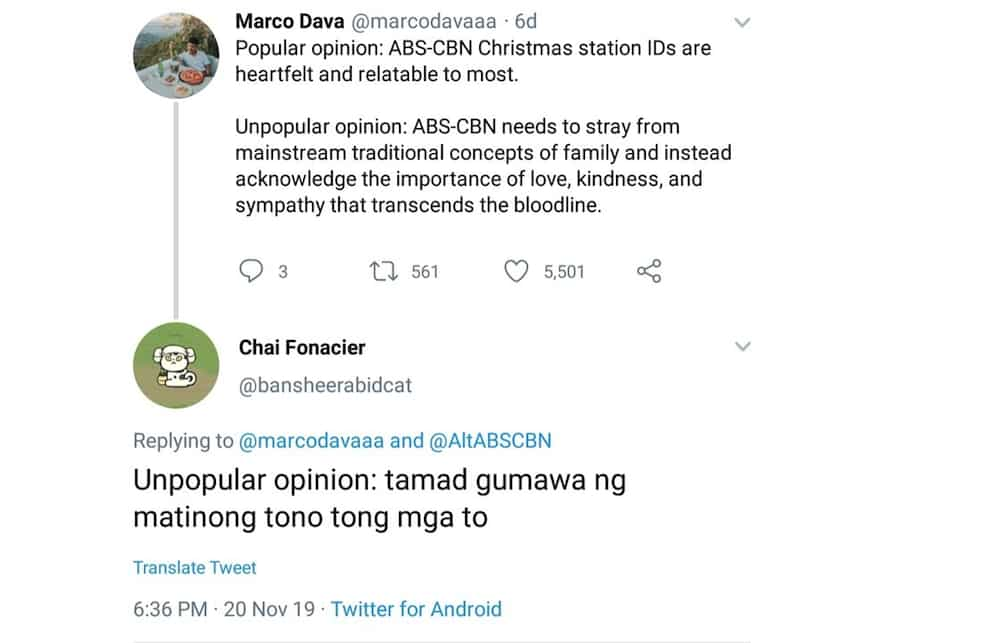 Chai Fonacier takes a swipe at ABS-CBN over the tune of its Christmas station ID