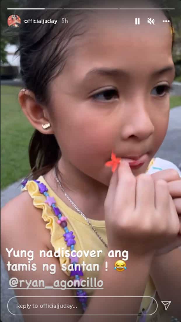 Judy Ann Santos ibinahagi ang cute na video ni Luna na first time kumain ng "santan"