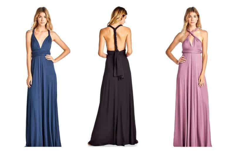 infinity dress styles front and back