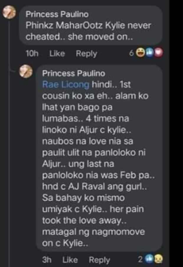 Si Aljur Abrenica umano ang nanloko, ani ng nagpakilalang pinsan daw ni Kylie Padilla na si Princess Paulino