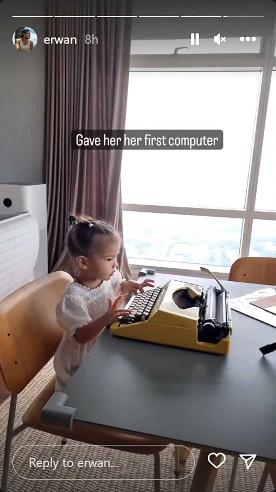 Erwan Heussaff, pinost sa socmed ang vid ni Dahlia gamit ang kanyang umano’y “first computer”