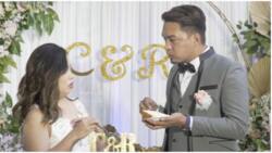 Reaksyon ng bride sa cake-cutting moment nila ng groom, kinagiliwan ng netizens