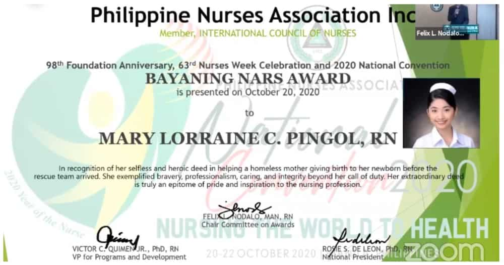 Bayaning Nars Award, iginawad sa nurse na nagpaanak sa kalsada ng Makati