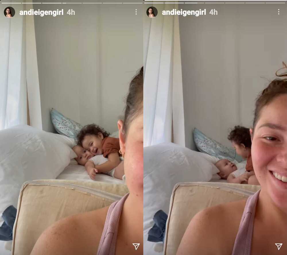 Baby Lilo, pinanggigilan si baby Koa; Andi Eigenmann tuwang-tuwa sa mga anak