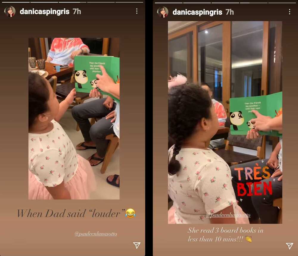 Danica Sotto, proud sa video ni baby Tali na nagbabasa ng children’s book