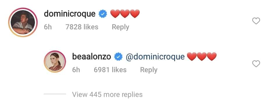 Bea Alonzo, Dominic Roque exchange hearts online; fans gush over interaction