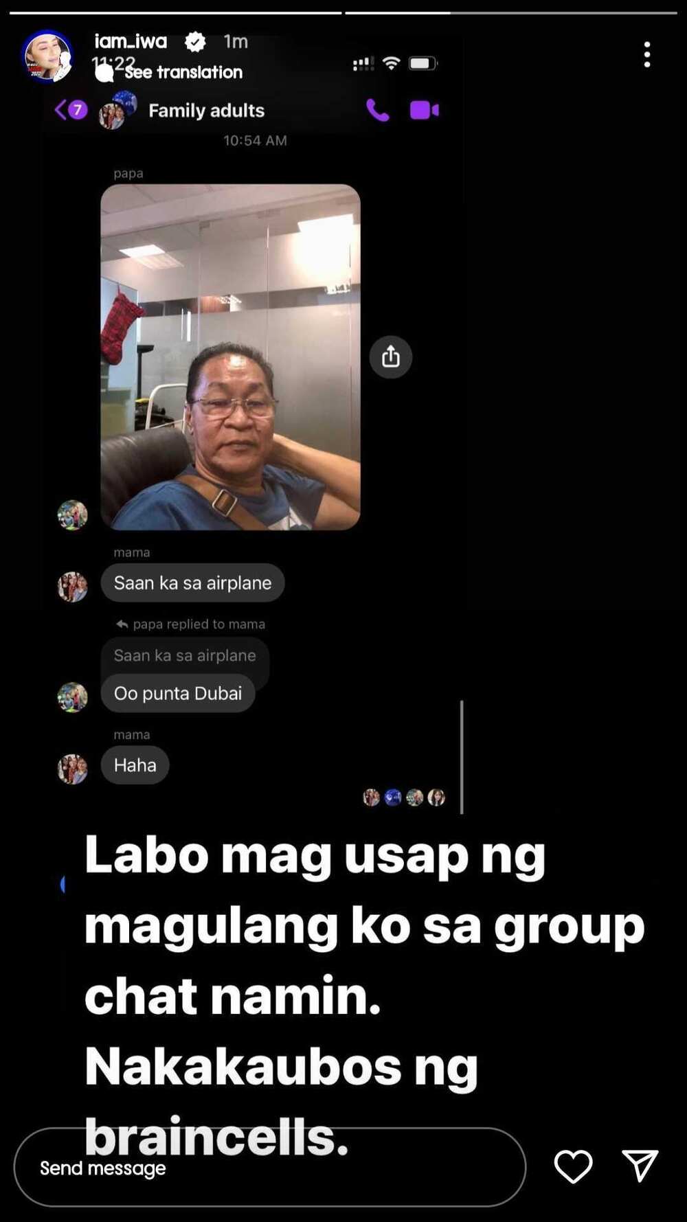 Iwa Moto, ipinakita ang makulit ng convo ng kanyang magulang: "Labo mag-usap"