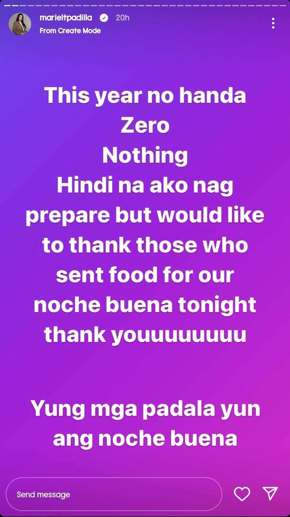 Mariel Padilla sa kanilang Noche Buena nitong taon: "No handa, zero, nothing"