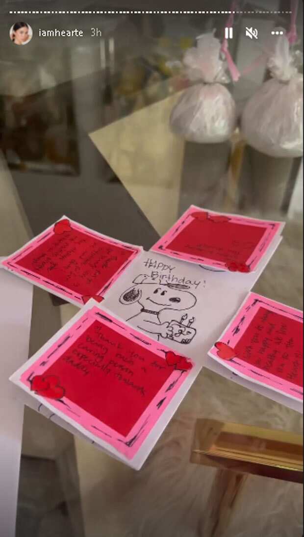 Handcrafted birthday card na ginawa ng anak ni Chiz Escudero para kay Heart, ibinahagi ng aktres