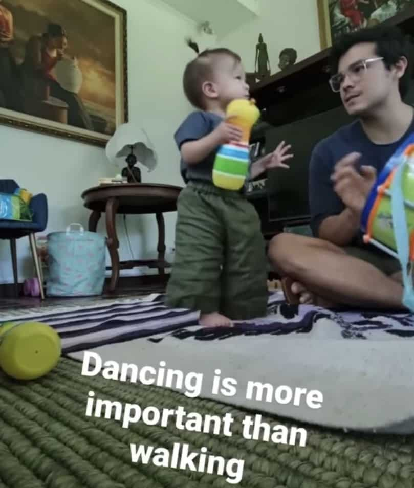 Video of baby Dahlia dancing while Erwan Heussaff plays drums goes viral