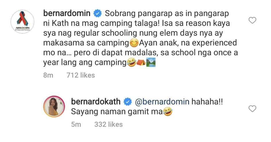 Ina ni Kathryn Bernardo, sinabihan ang aktres na "di dapat madalas" ang camping