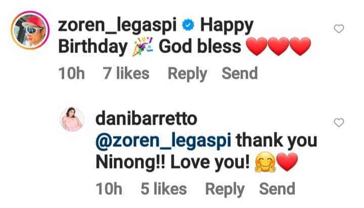 Zoren Legaspi greets niece Dani Barretto; Dani pens sweet reply